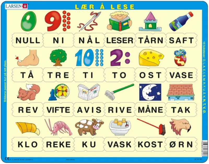 Rahmenpuzzle - Norwegisch lesen lernen 2