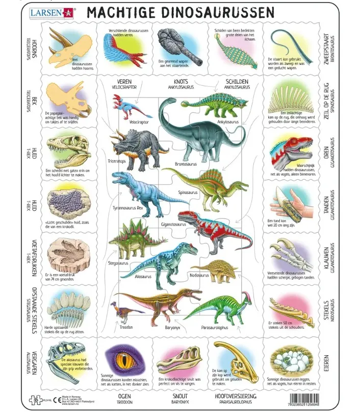 Rahmenpuzzle - Dinosaurier (auf Niederländisch)