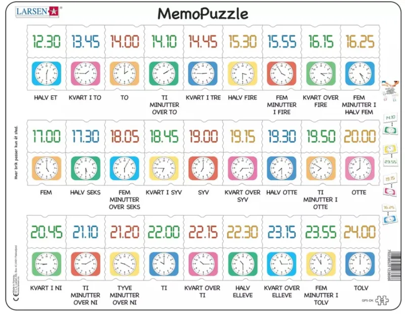 Rahmenpuzzle - MemoPuzzle (auf Dänisch)