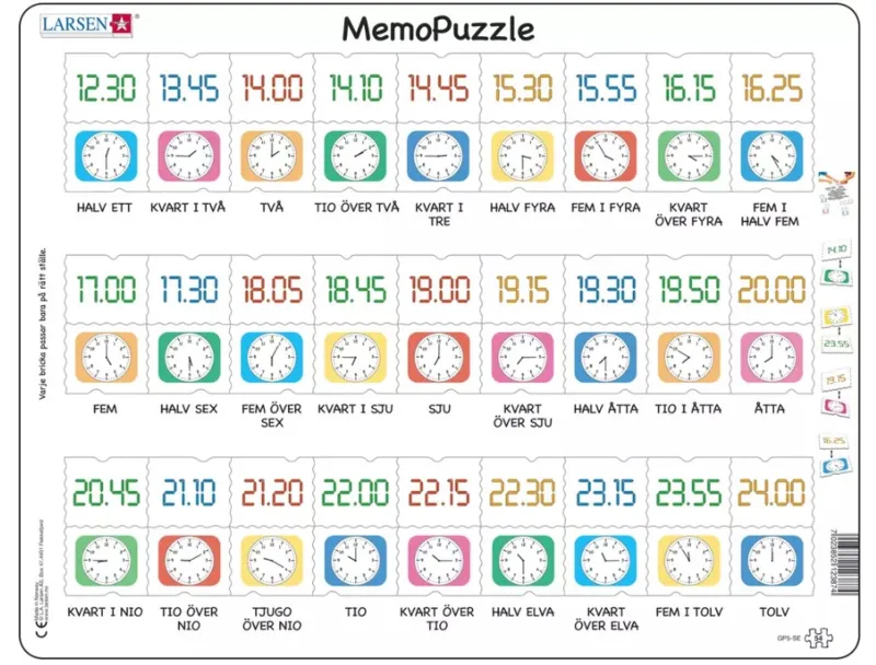 Rahmenpuzzle - MemoPuzzle (auf Schwedisch)