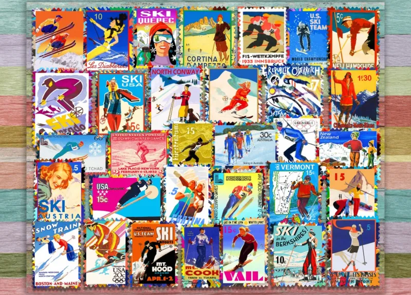 Ski Stamp Posters
