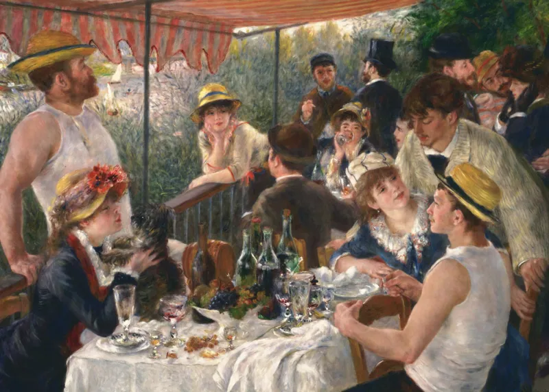 2 Puzzles - Auguste Renoirs Kunst: Frühstück der Ruderer - La Grenouillère