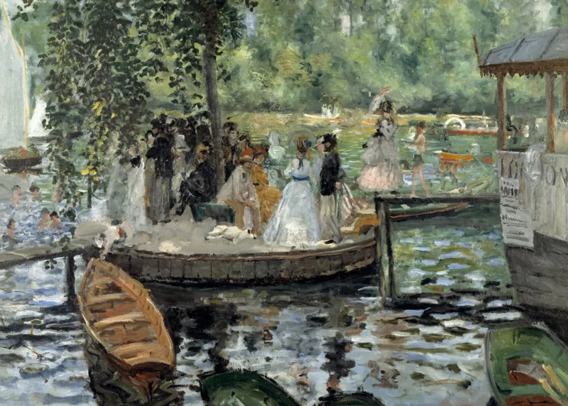 2 Puzzles - Auguste Renoirs Kunst: Frühstück der Ruderer - La Grenouillère