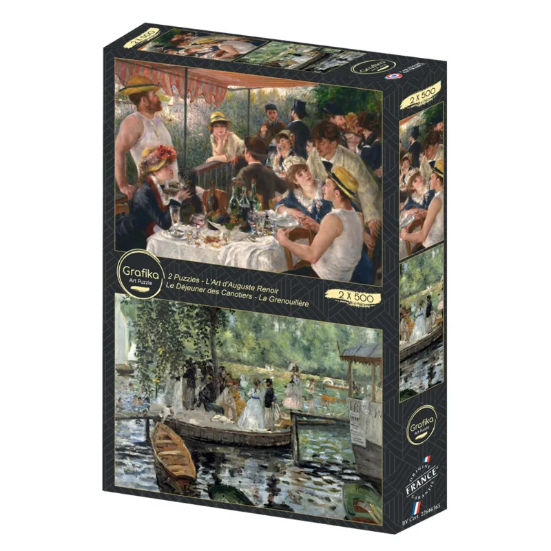 2 Puzzles - Auguste Renoirs Kunst: Frühstück der Ruderer - La Grenouillère