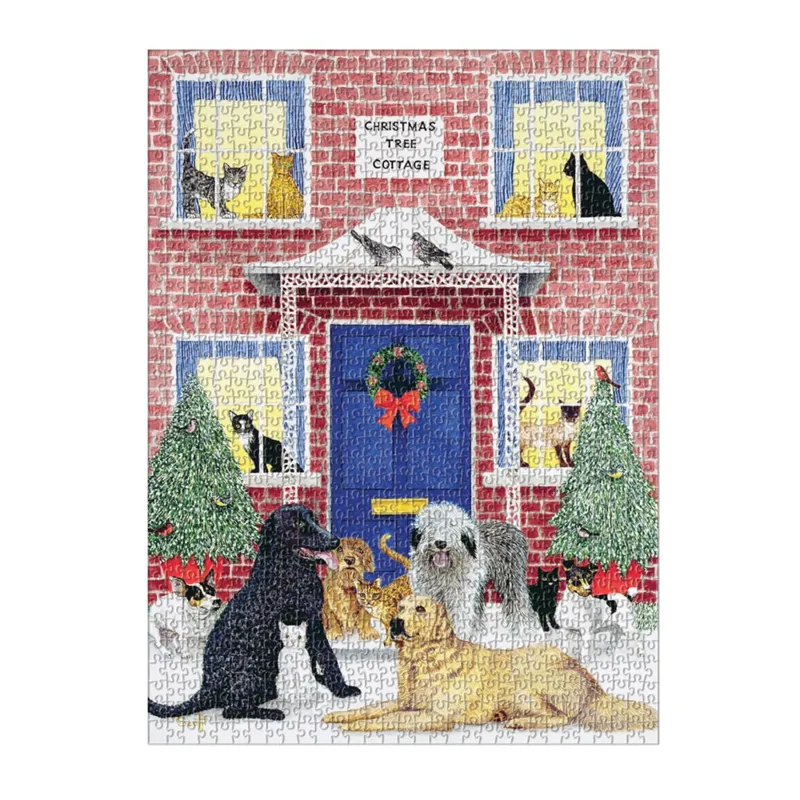 Weihnachtshütte – Quadratisches Box-Puzzle mit 1000 Teilen