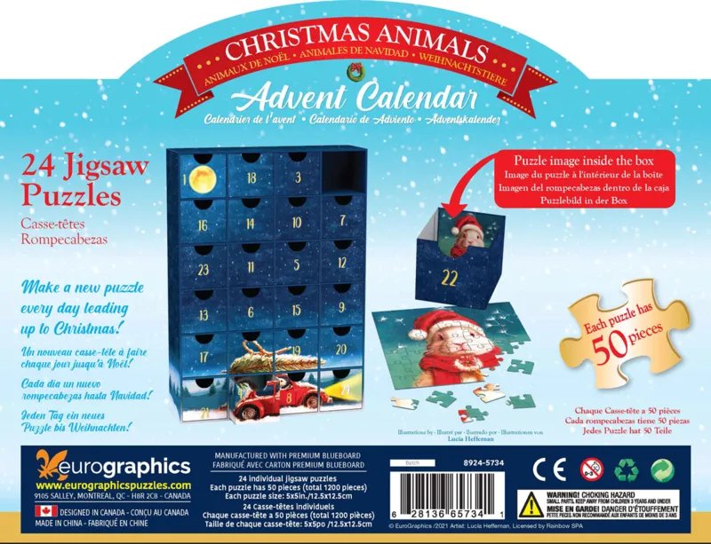 Adventskalender - Christmas Animals - 24 Puzzles