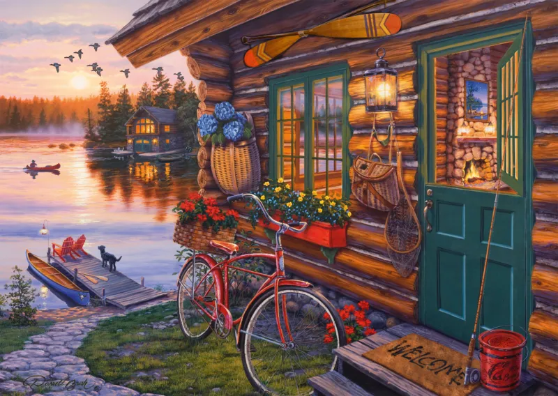 Seehütte mit Fahrrad
