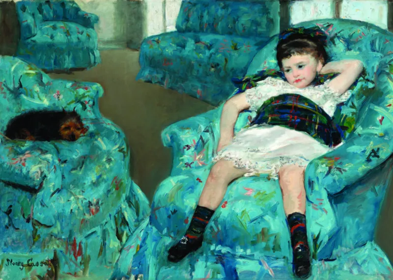 Mary Cassatt : Little Girl in a Blue Armchair