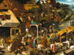 2 Puzzles - Pieter Brueghels Kunst: Niederländische Sprichwörter - Die Volkszählung zu Bethlehem