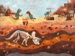 Handgeschnittenes Holzpuzzle - Fouille Des Dinosaures