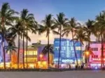 Panoramapuzzle - Nachtlichter am Ocean Drive